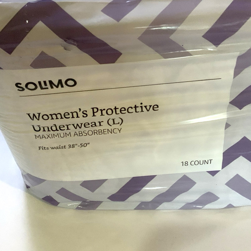 Solimo Womens Protective Underware Large Fits Waist 38 - 50 Pkg of 18 #80 gallery