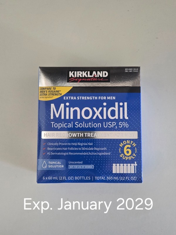 Kirkland Minoxidil 5% Extra Strength Men Hair Regrowth Treatment (Exp. Jan 2029)