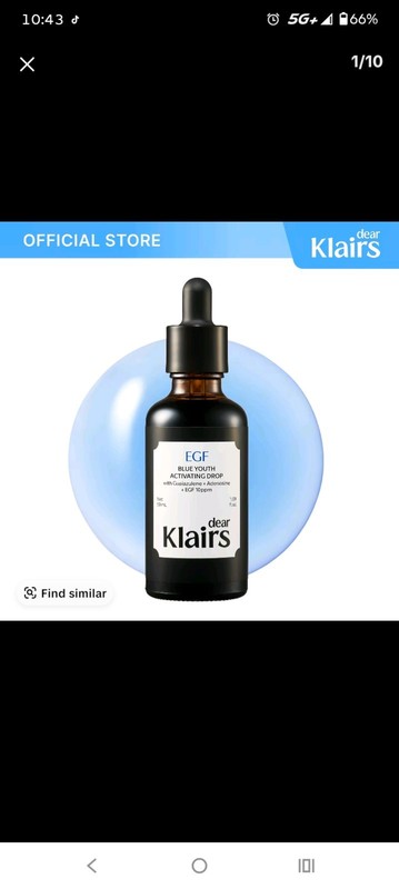 Klairs EGF Blue Youth Activating Drop Serum 50mL 1.69 fl oz Anti-Aging Night
