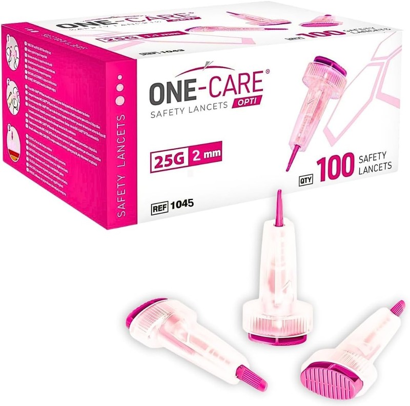 Opti Safety Lancets Top Button Activated 25G x 2mm, Gentle, 100/bx gallery