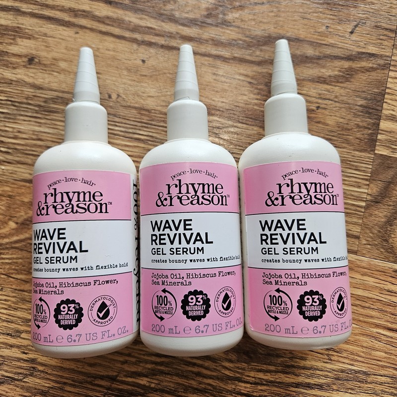 3 Rhyme and Reason Curl Wave Revival Gel Serum NEW Jojoba Oil (6.7 Oz × 3)