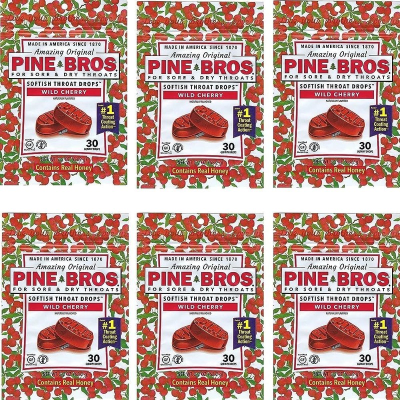 Pine Brothers Wild Cherry Throat Drops (30ct 6-pack)