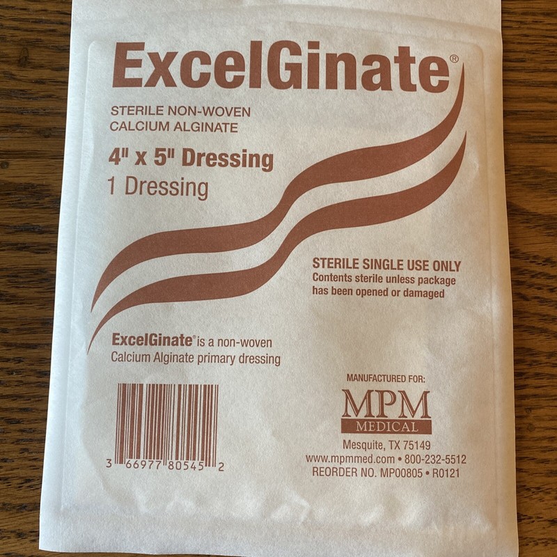 Excelginate Sterile Non-Woven Calcium Alginate 4″ x 5″ (9 dressings) Ref# R0121