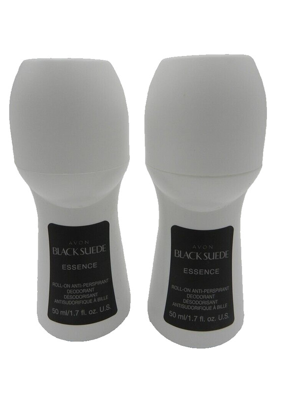 Avon Black Suede ESSENCE Roll-on Anti-Perspirant Deodorant, LOT of 2 NEW 1.7oz