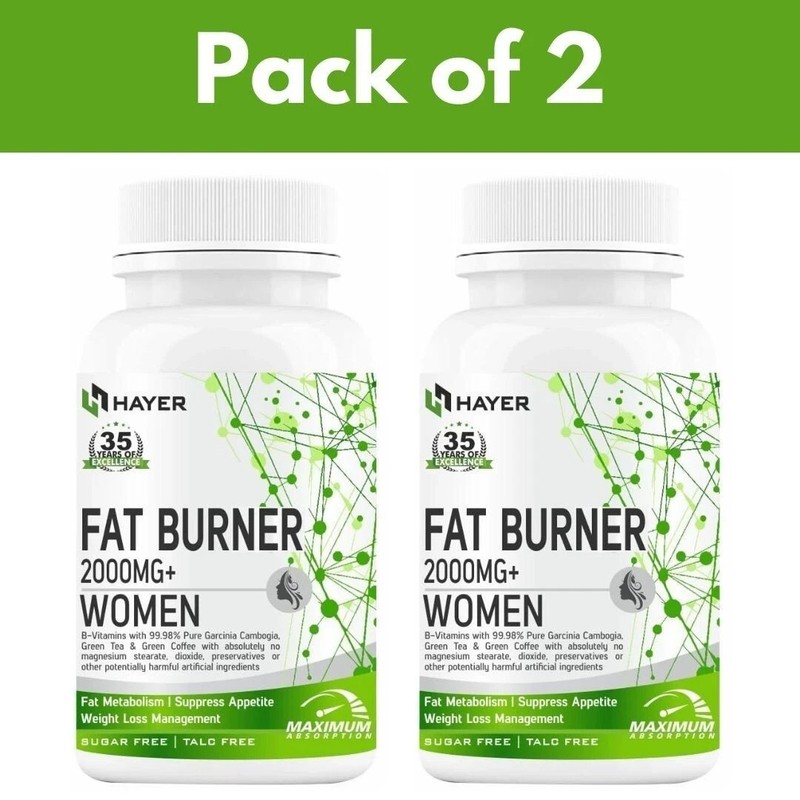 HAYER Fat Burners For Women With Green Tea, Apple Cider Vinegar 60 Caps