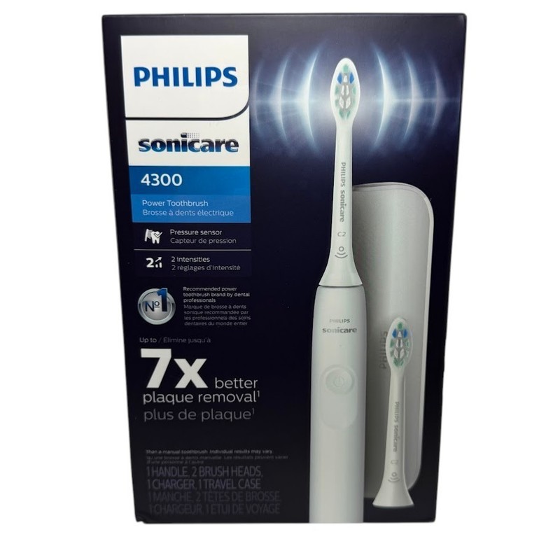 Sonicare Power Sonic Electric 4300 Toothbrush White HX3684/23 with Travel Case