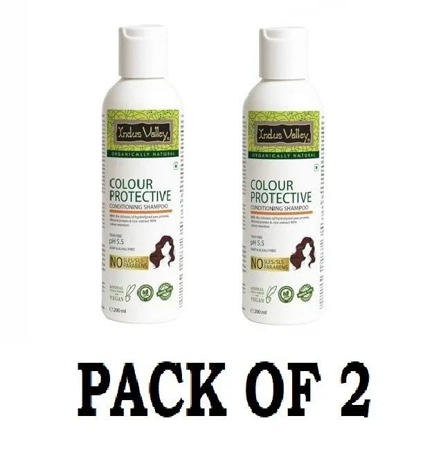 Indus Valley Organic Color Protect Shampoo 200ml x 2 Natural Care Sulfate Free