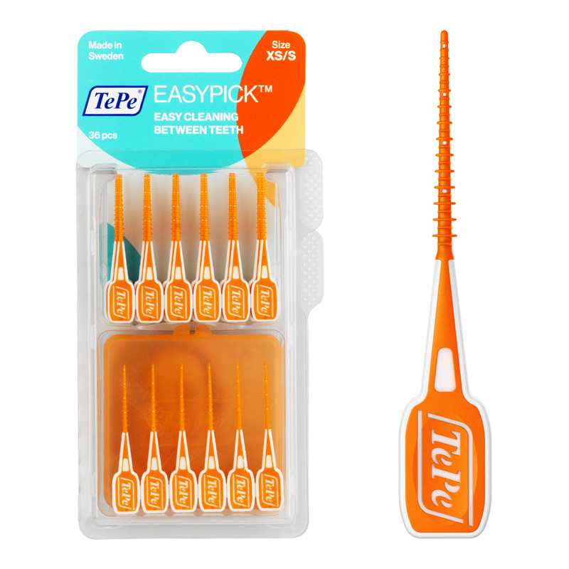 TEPE EasyPick™ Orange – XS/S 36-Pack , Dental Floss Picks