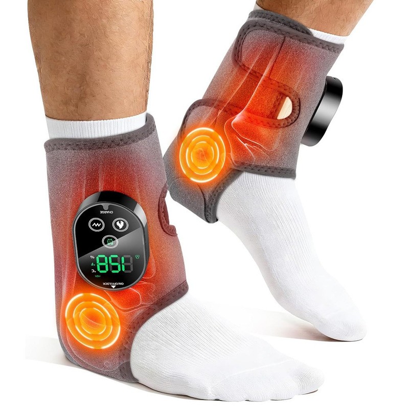 4-in-1 Electric Foot Ankle Massager Brace Pain Relief Heating Vibration Therapy gallery