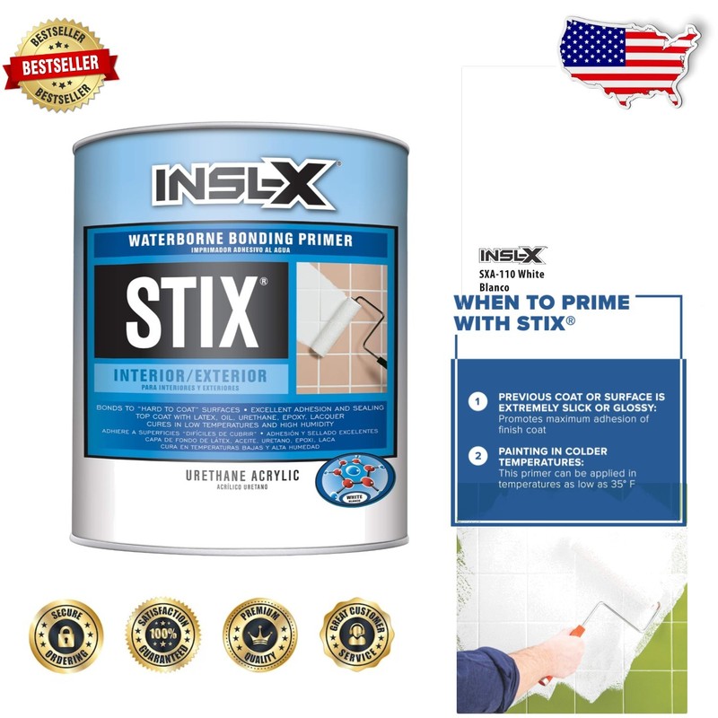 White Bonding Primer – 1 Quart, Flat Finish, Interior/Exterior Use